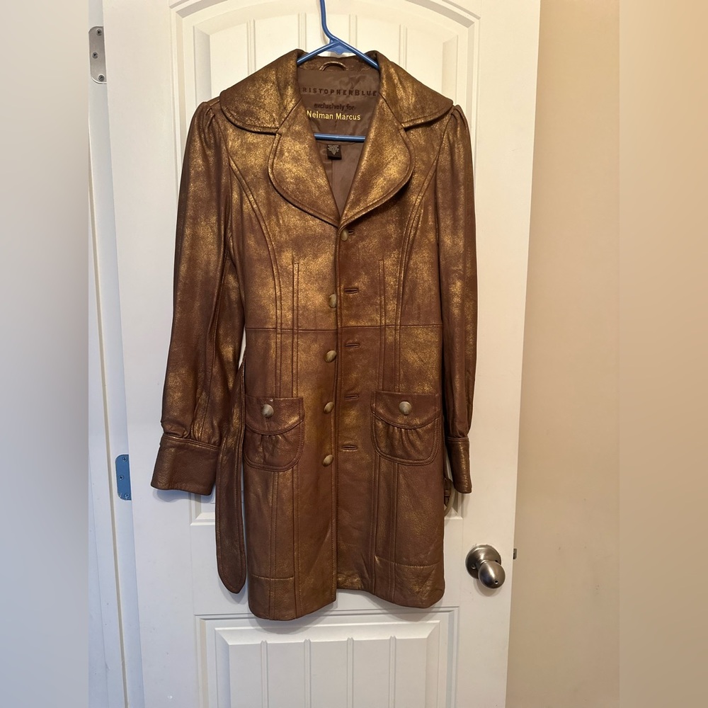 Christopher blue Neiman Marcus exclusive leather jacket